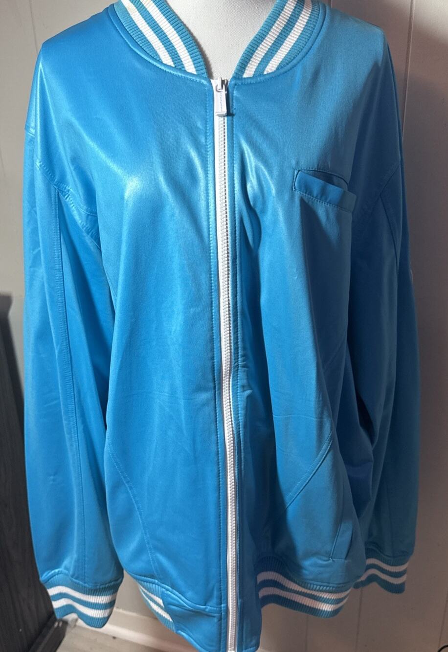 Sean John Mens 3XL Varsity Track Jacket Light Blue Polyester BB2